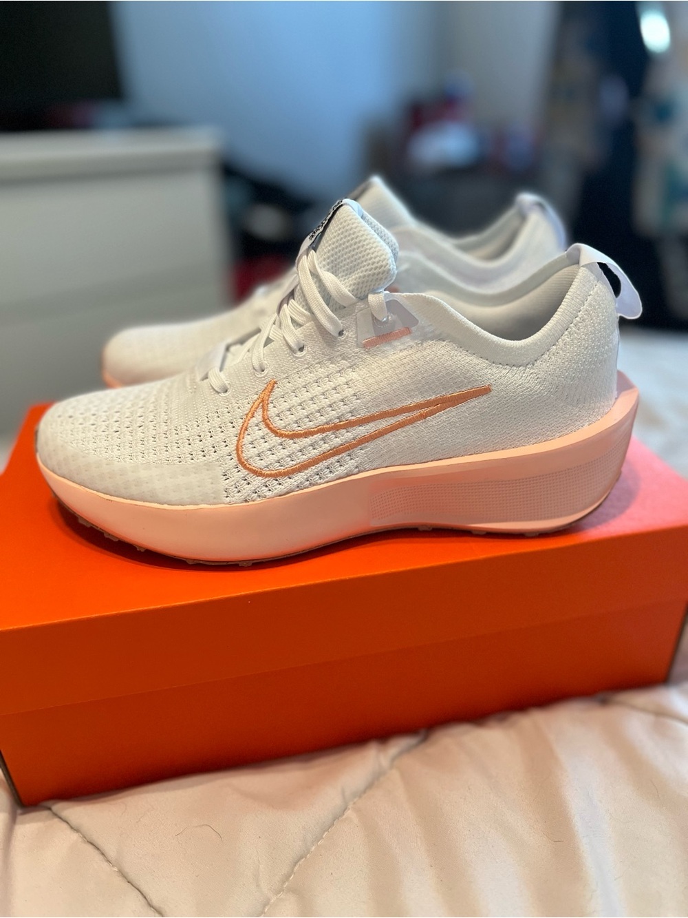 Nike Women's White & Peach-Fade Running Sneakers